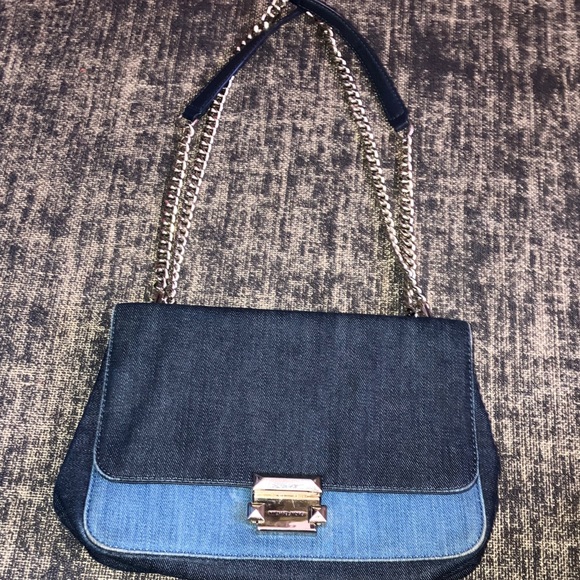 Michael Kors Blue Denim Shoulder Bag